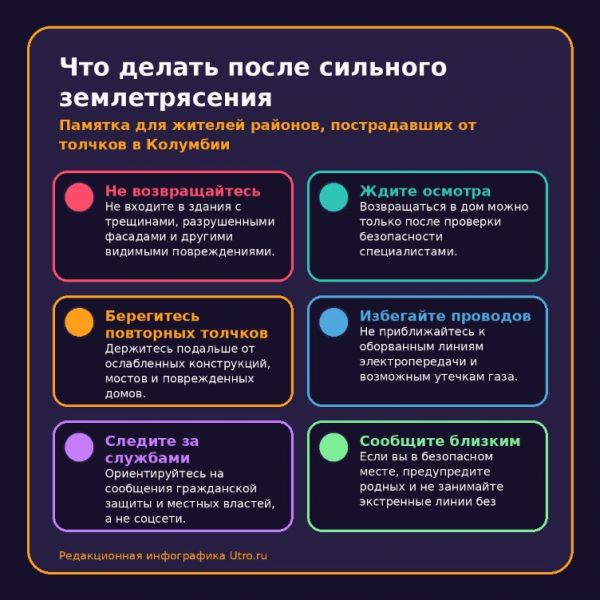 В Колумбии после землетрясения магнитудой 7,4 погибли не менее 132 человек